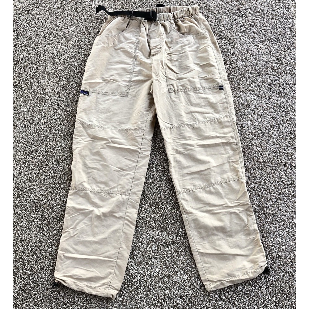Vintage Thousand Miles Cargo Pants Mens Large Khaki Beige 100% Nylon Made In USA